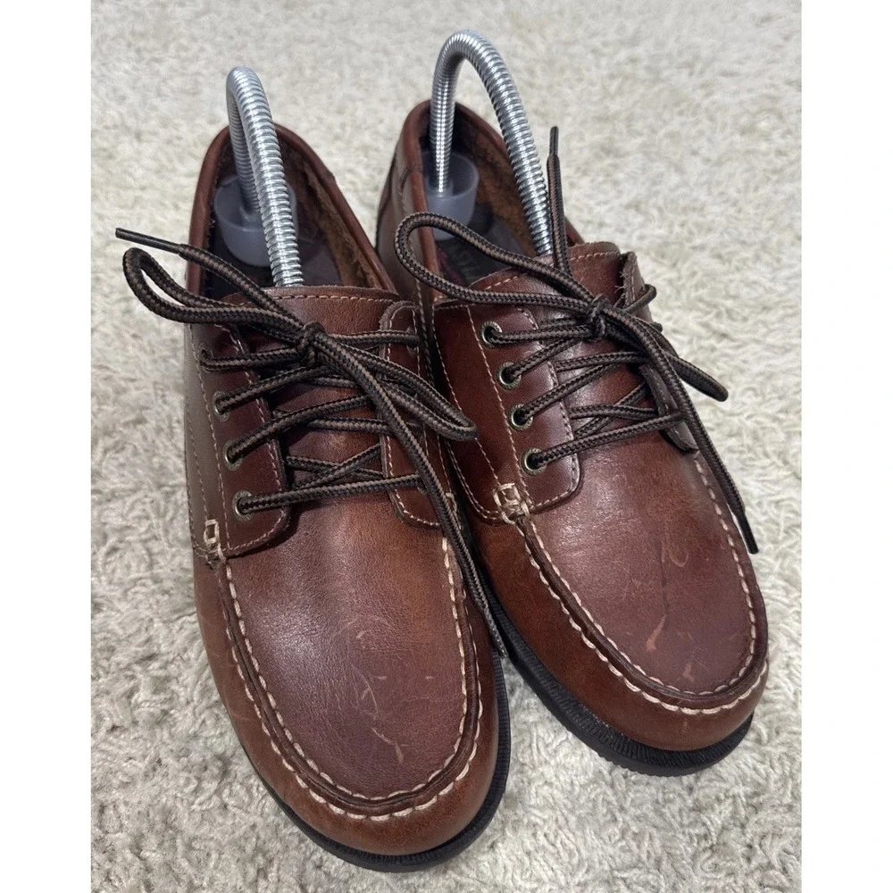 Eastland Falmouth Brown Leather Boat Shoes Women's 9 Fisherman Core Preppy Y2K